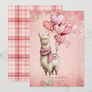 Tarjeta Festiva Mensaje personalizado Llama Animal Día de San Vale