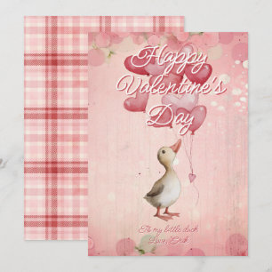Tarjeta Festiva Mensaje personalizado Pato Animal Día de San Valen
