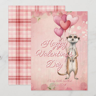 Tarjeta Festiva Mensaje personalizado suricata día de San Valentín