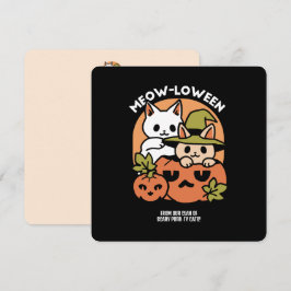 Tarjeta Festiva Meow-Loween - Diseño Felino Festivo de Halloween