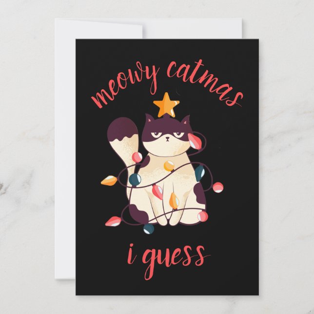 Tarjeta Festiva Meowy Catmas Navidades divertidos y sarcásticos de (Anverso)