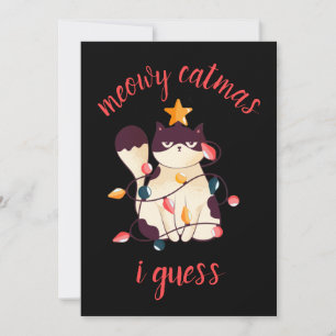 Tarjeta Festiva Meowy Catmas Navidades divertidos y sarcásticos de
