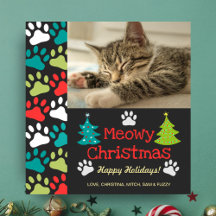 Meowy Christmas Tree Doodle Paw Imprimir foto de g