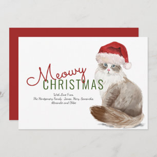 Tarjeta Festiva Meowy Navidades