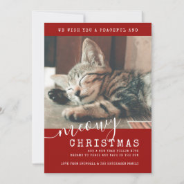 Tarjeta Festiva Meowy Navidades Cat Photo Cute Simple
