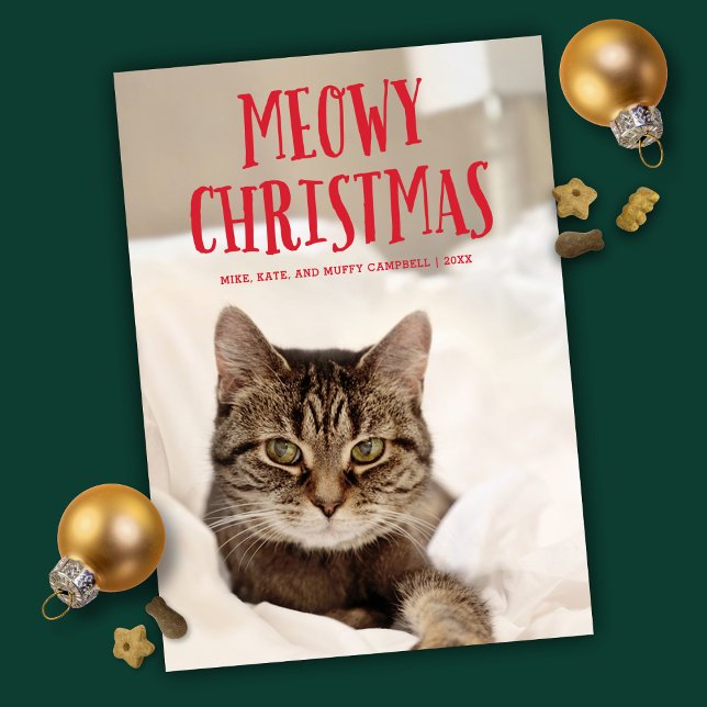 Tarjeta Festiva Meowy Navidades Cute Gato Kitty | Foto de vacacion (Subido por el creador)