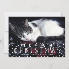 Tarjeta Festiva Meowy Navidades: foto de festividad en el marco de