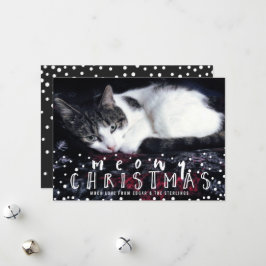 Tarjeta Festiva Meowy Navidades: foto de festividad en el marco de