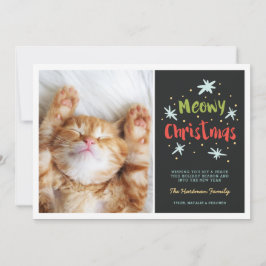 Tarjeta Festiva Meowy Navidades Kitty Navidades modernos foto verd