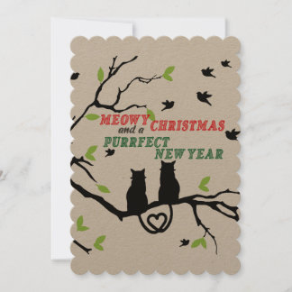 Tarjeta Festiva "Meowy Navidades y un año nuevo perfecto"