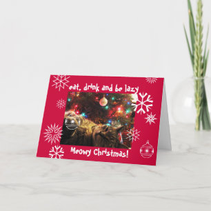Tarjeta Festiva Meowy x-mas