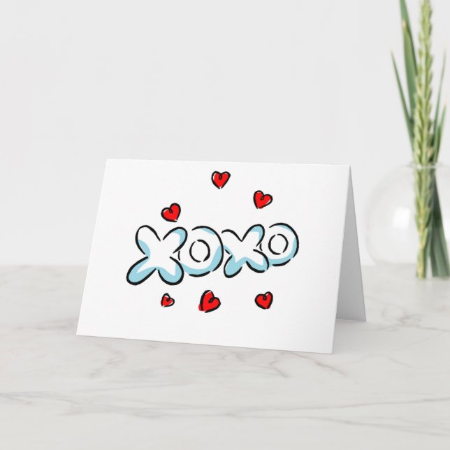 Tarjeta Festiva Mercancías de abrazos y besos (Anverso)