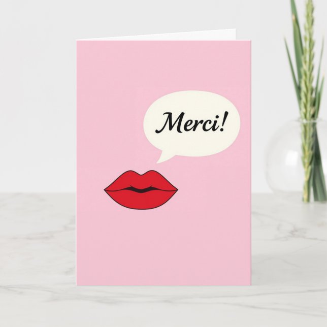 Tarjeta Festiva Merci Thank You Card (Anverso)