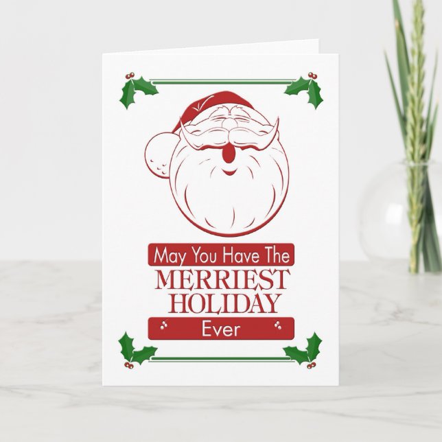 Tarjeta Festiva merecido retro santa de vacaciones (Anverso)