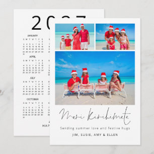 Tarjeta Festiva Meri Kirihimete 3 Fotos calendario 2027 NZ 
