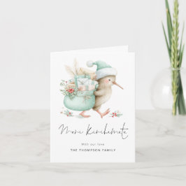Tarjeta Festiva Meri Kirihimete Kiwi folded NZ Christmas