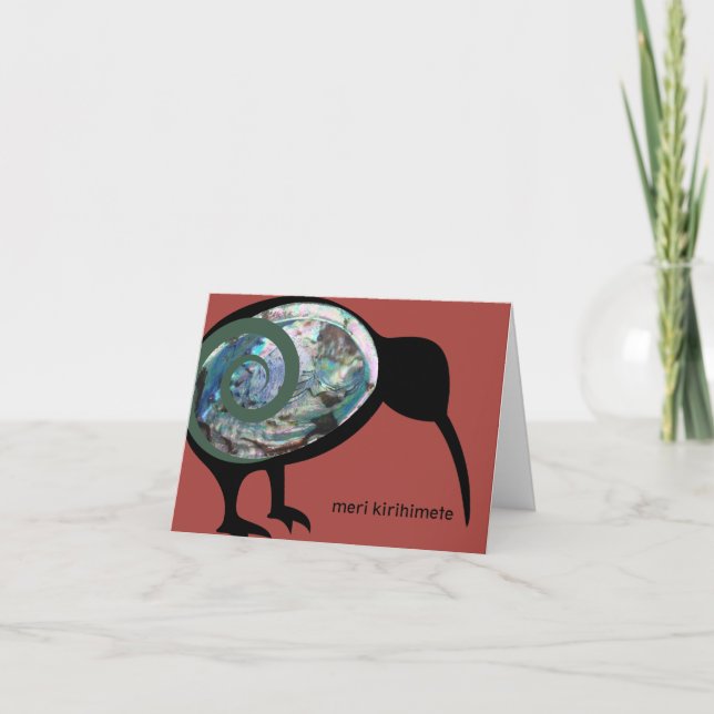 TARJETA FESTIVA MERI KIRIHIMETE NZ XMAS AOTEAROA NUEVA ZELANDIA KI (Anverso)