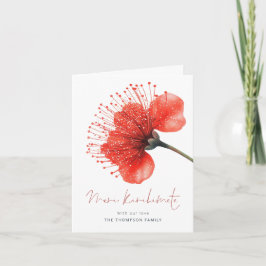 Tarjeta Festiva Meri Kirihimete Pōhutuka Photo NZ Christmas 