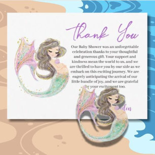 Tarjeta Festiva MERMAID CUTE MADRE PARA ESTAR BAJO EL Mar Gracias