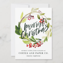 Merriest Navidades acuarela floral empresa