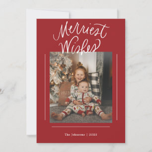 Tarjeta Festiva Merriest Wand Lettered Photo