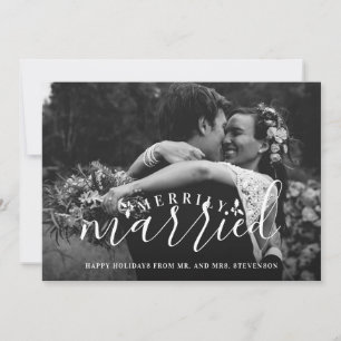 Tarjeta Festiva Merrily Casada Sr. y Sra. Navidades Card