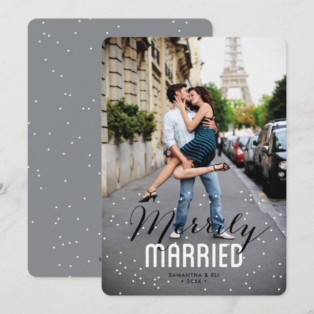 Tarjeta Festiva Merrily Married Couple Holiday (Anverso / Reverso)