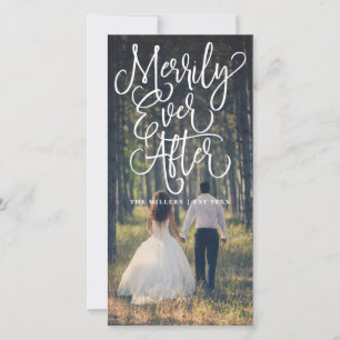 Tarjeta Festiva Merrily siempre después de festividad Boda foto co