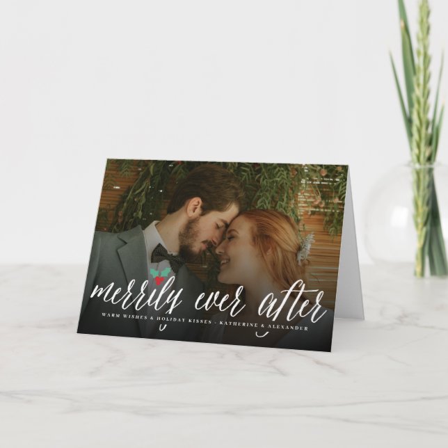 Tarjeta Festiva Merrily siempre después de un simple Boda de guion (Anverso)