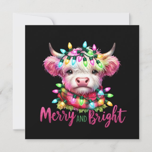 Tarjeta Festiva Merry and bright Flat Holiday Card (Anverso)