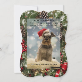 Tarjeta Festiva Merry and Bright Holiday Christmas Card