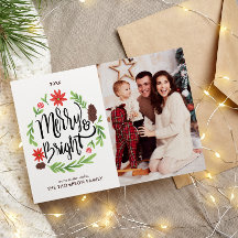 "Merry and Bright" Mano festiva pintada de guirnal