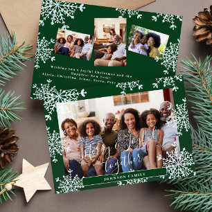 Tarjeta Festiva Merry and Joyful juntos 4 Navidades rústicos fotog