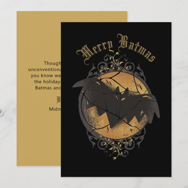 Tarjeta Festiva Merry Batmas Bat Christmas Holiday Card (Anverso / Reverso)