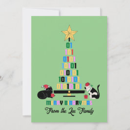 TARJETA FESTIVA MERRY BINARY NAVIDADES