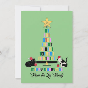 TARJETA FESTIVA MERRY BINARY NAVIDADES