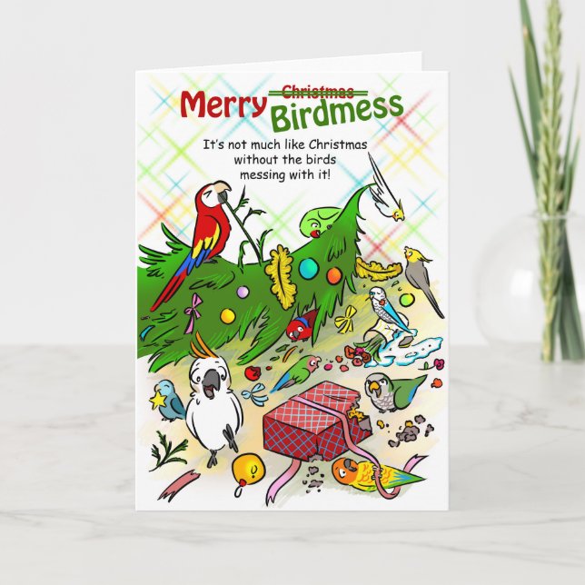 Tarjeta Festiva Merry Birddle (Anverso)