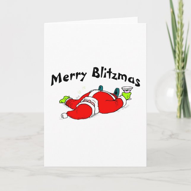 Tarjeta Festiva Merry Blitzmas Santa (Anverso)