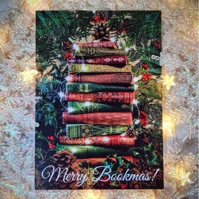 Tarjeta Festiva Merry Bookmas (Subido por el creador)