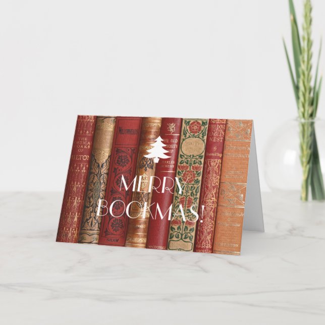 Tarjeta Festiva Merry Bookmas (Anverso)