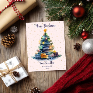 Tarjeta Festiva Merry Bookmas Book Club