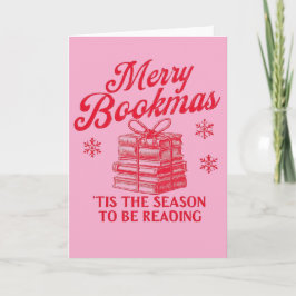 Tarjeta Festiva Merry Bookmas 'tis the season to be reading