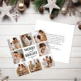 Tarjeta Festiva Merry & Bright 8 Navidades de fotos