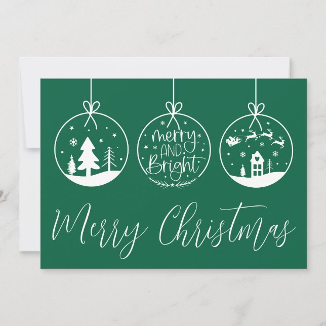 Tarjeta Festiva Merry Bright Cute Navidades (Anverso)