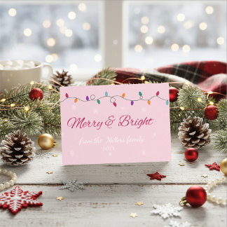 Tarjeta Festiva Merry & Bright | Elegante 