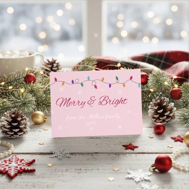 Tarjeta Festiva Merry & Bright | Elegante  (Subido por el creador)