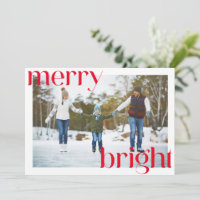 Merry Bright Festivo Rojo Tipografía Divertido Dos