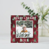 Merry & Bright Foto Rojo Brillo Metálico