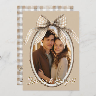 Tarjeta Festiva Merry & Bright Photo Holiday Christmas