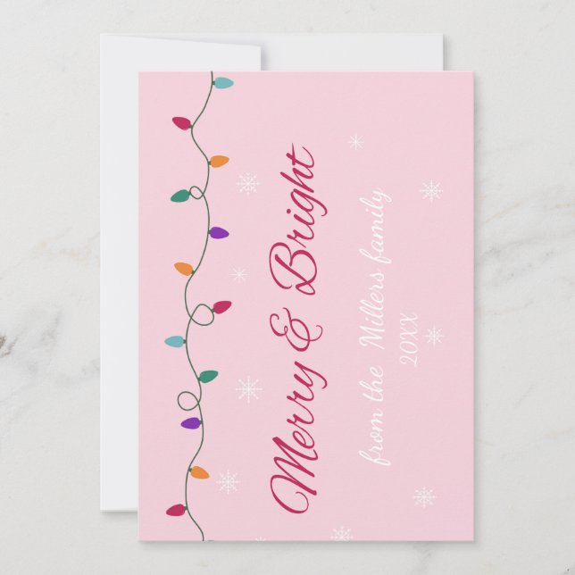 Tarjeta Festiva Merry & Bright | Stylish  (Anverso)